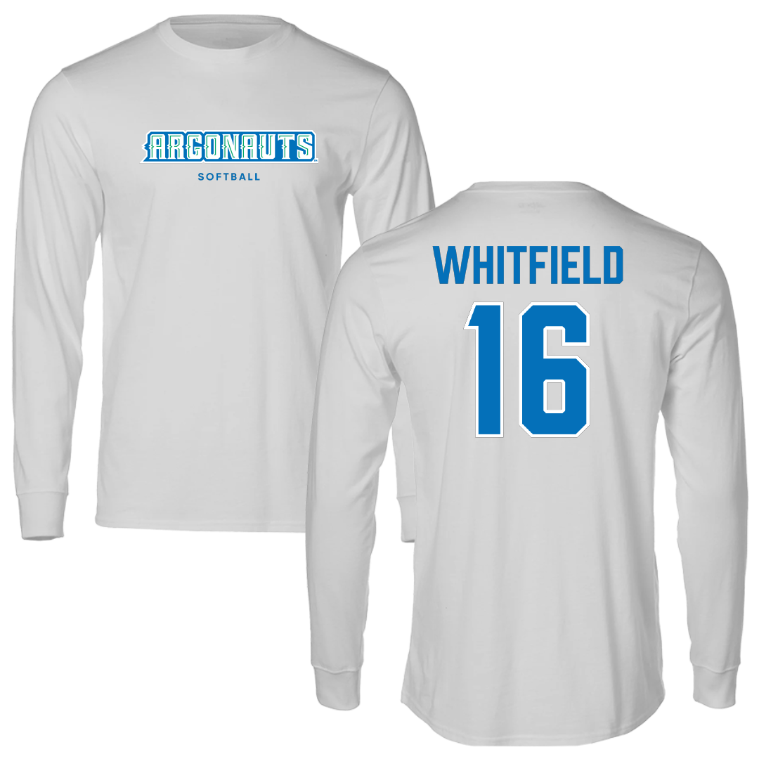University of West Florida Softball Light Gray Argonauts Performance Long Sleeve - #16 Alex Whitfield