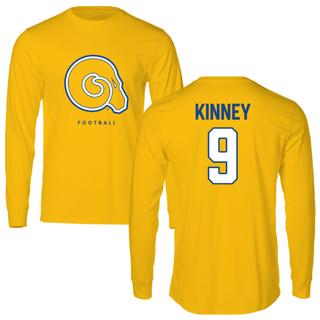 Albany State University Football Gold Performance Long Sleeve - #9 Jaydon Kinney