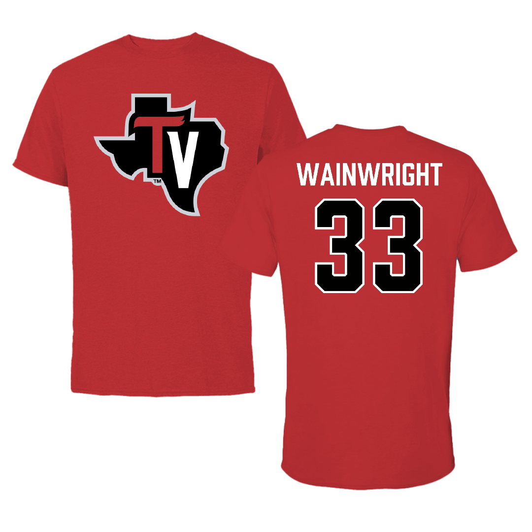 Trinity Valley Community College Softball Red State Tee - #33 Allie Wainwright