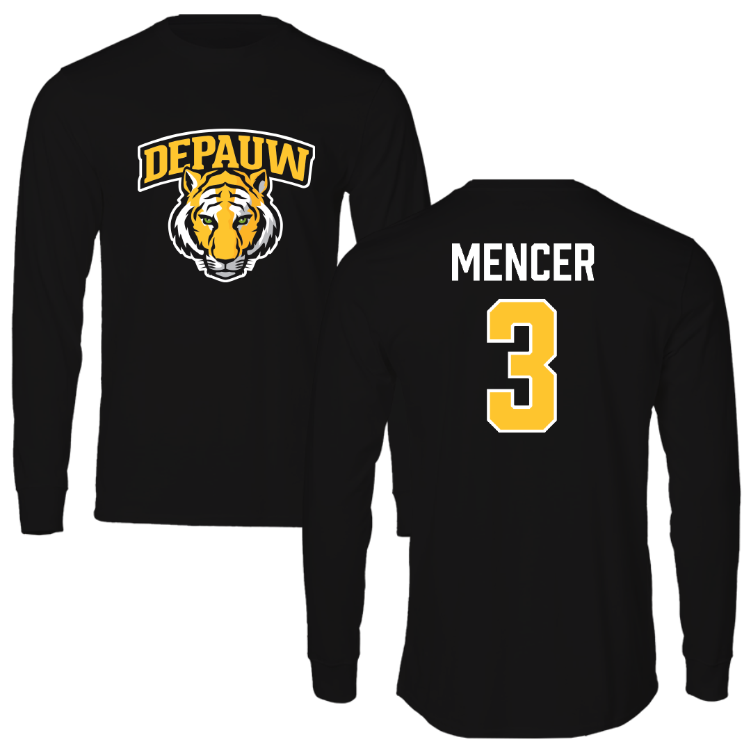DePauw University Football Black Long Sleeve - #3 Seth Mencer
