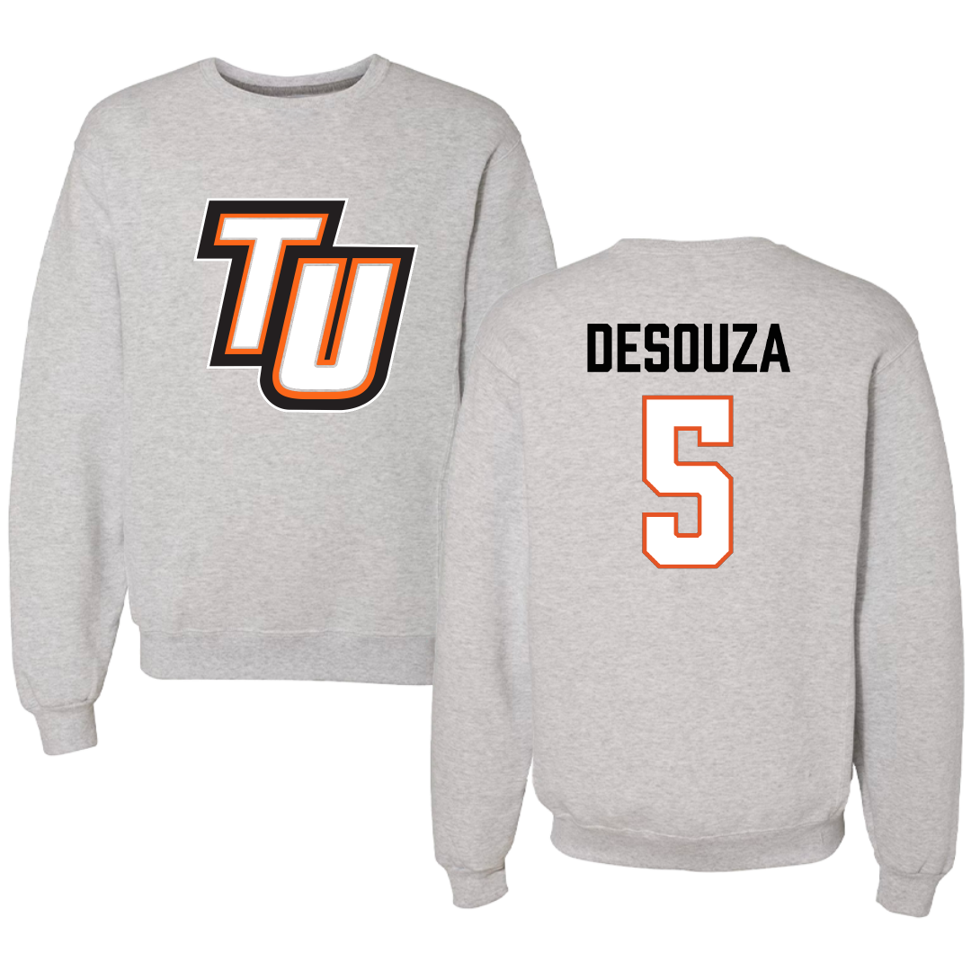 Tusculum University Lacrosse Gray Crewneck - #5 Nate DeSouza