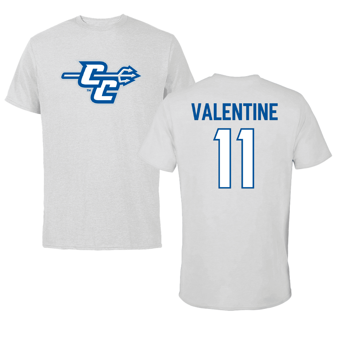 Central Connecticut State University Baseball Light Gray Tee - #11 Donte Valentine