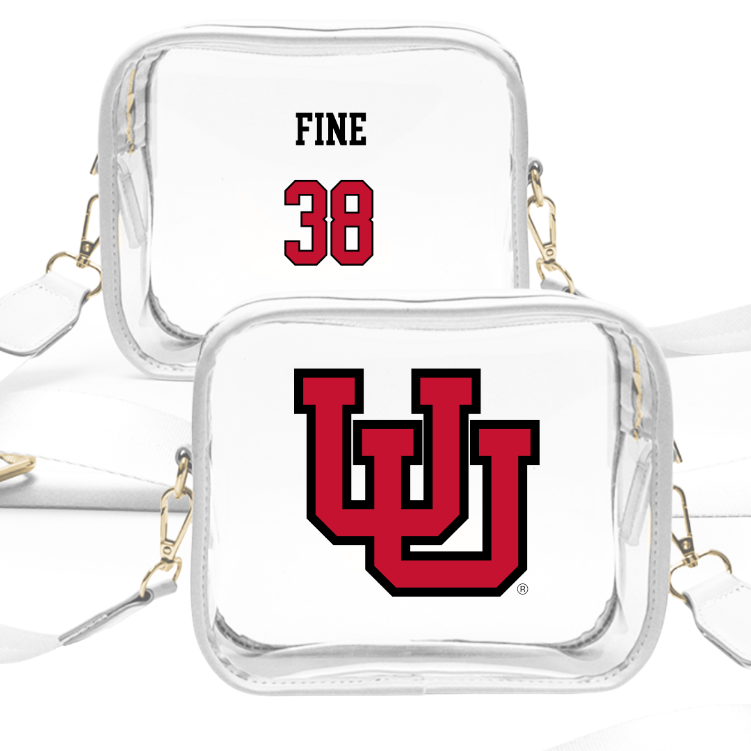 University of Utah Baseball White Clear Stadium Bag - #38 Dillon Fine