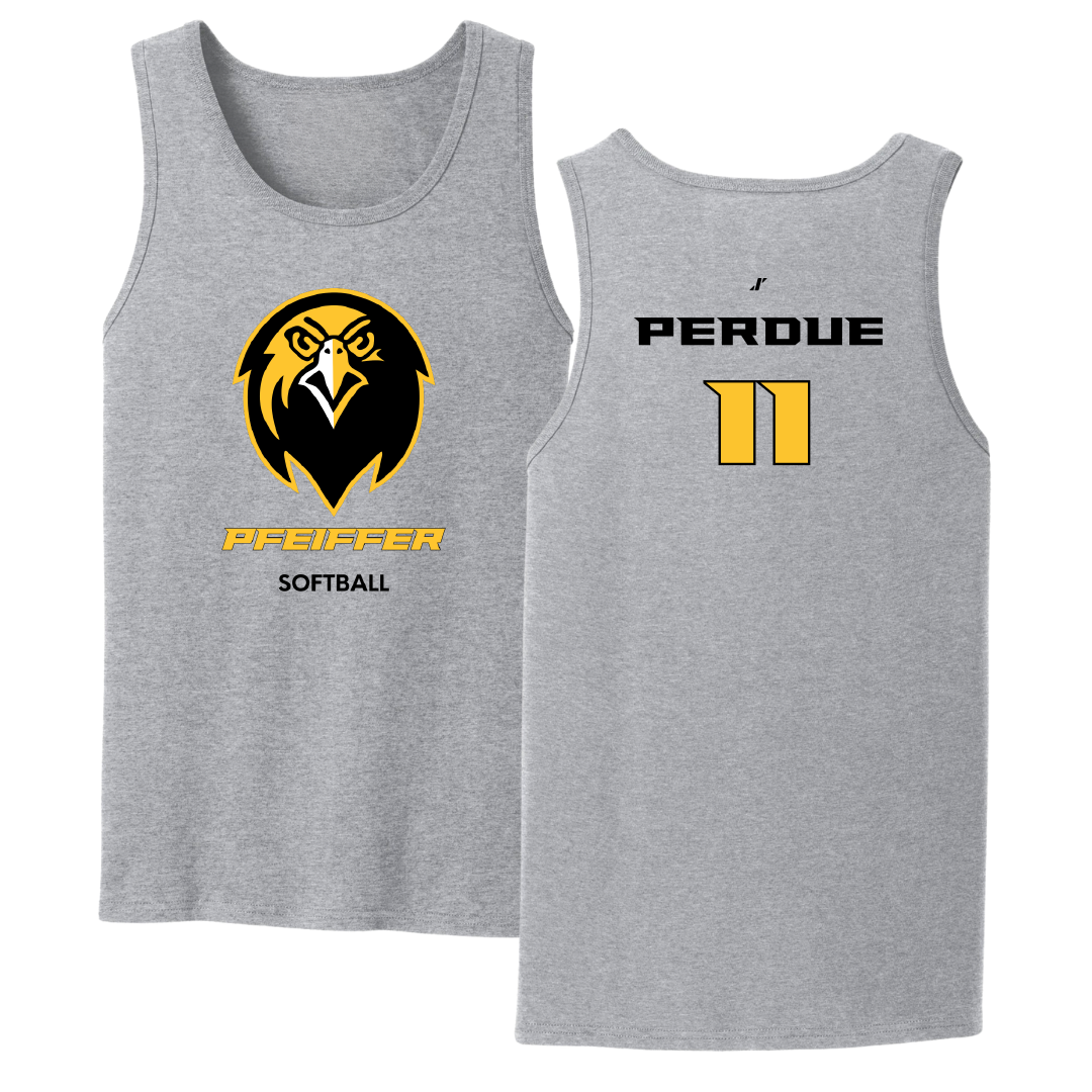 Pfeiffer University Softball Sport Gray Tank Top - #11 Ky Perdue