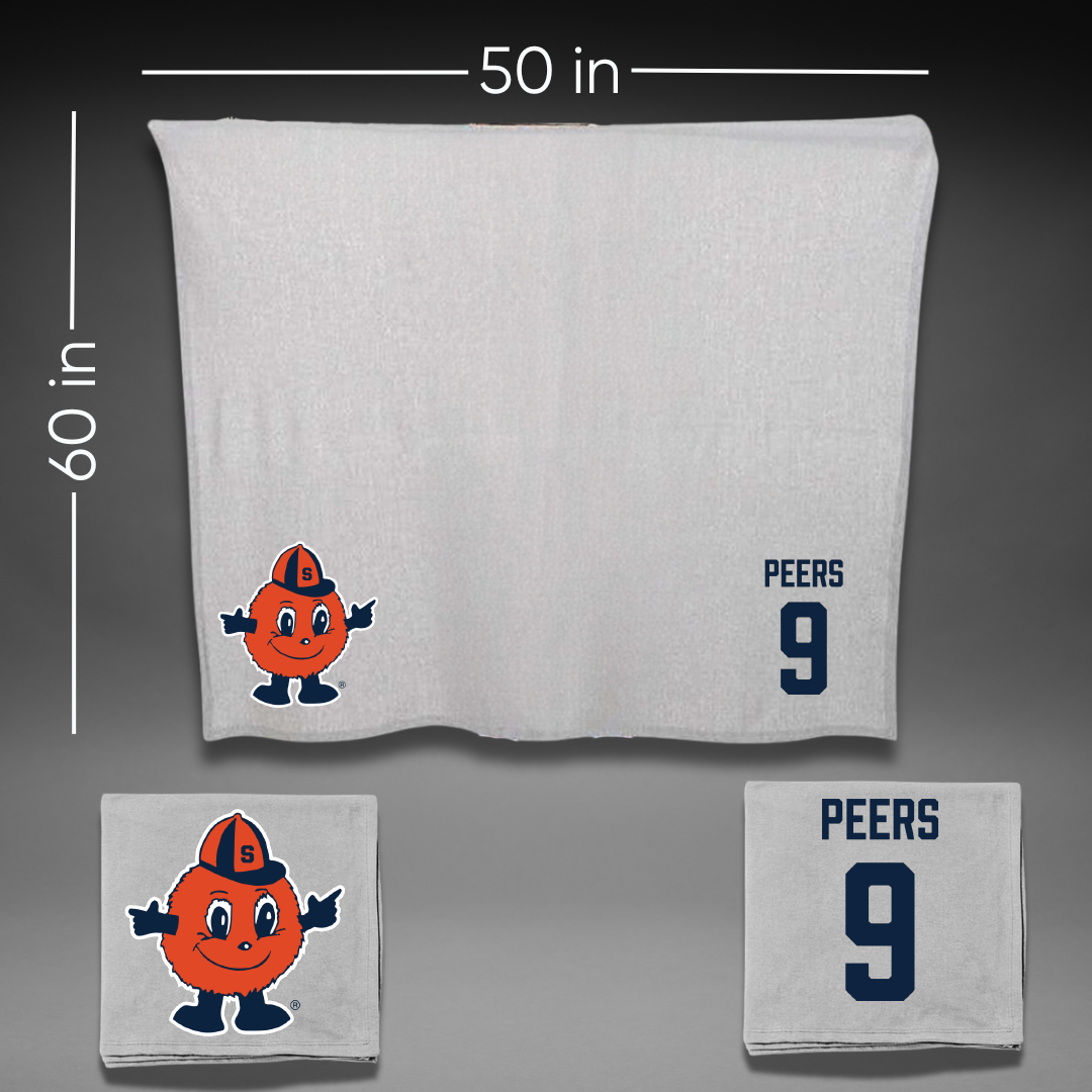 Syracuse University Lacrosse (W) Gray Blanket - #9 Ava Peers