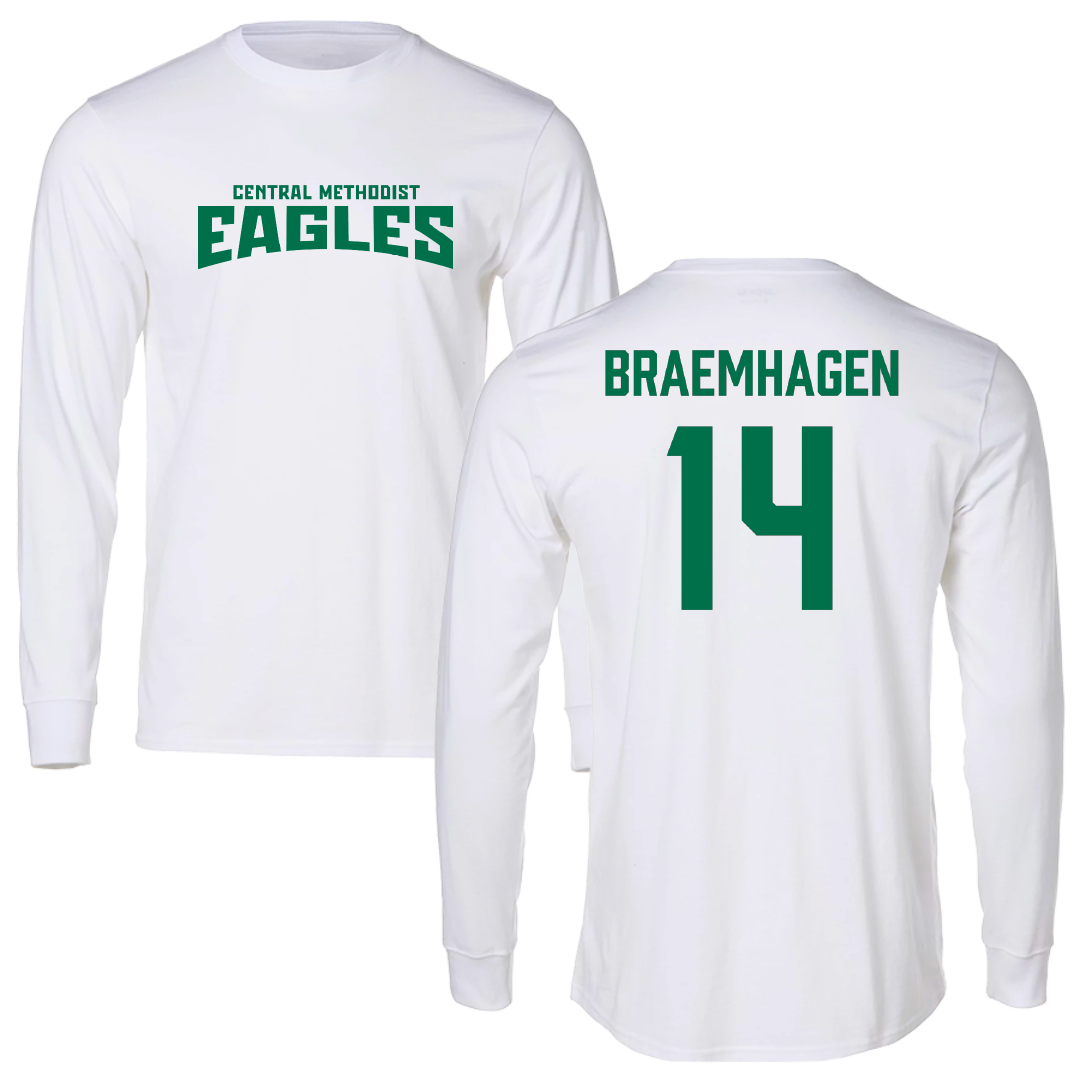 Central Methodist University Soccer White Classic Long Sleeve - #14 Alvin Braemhagen