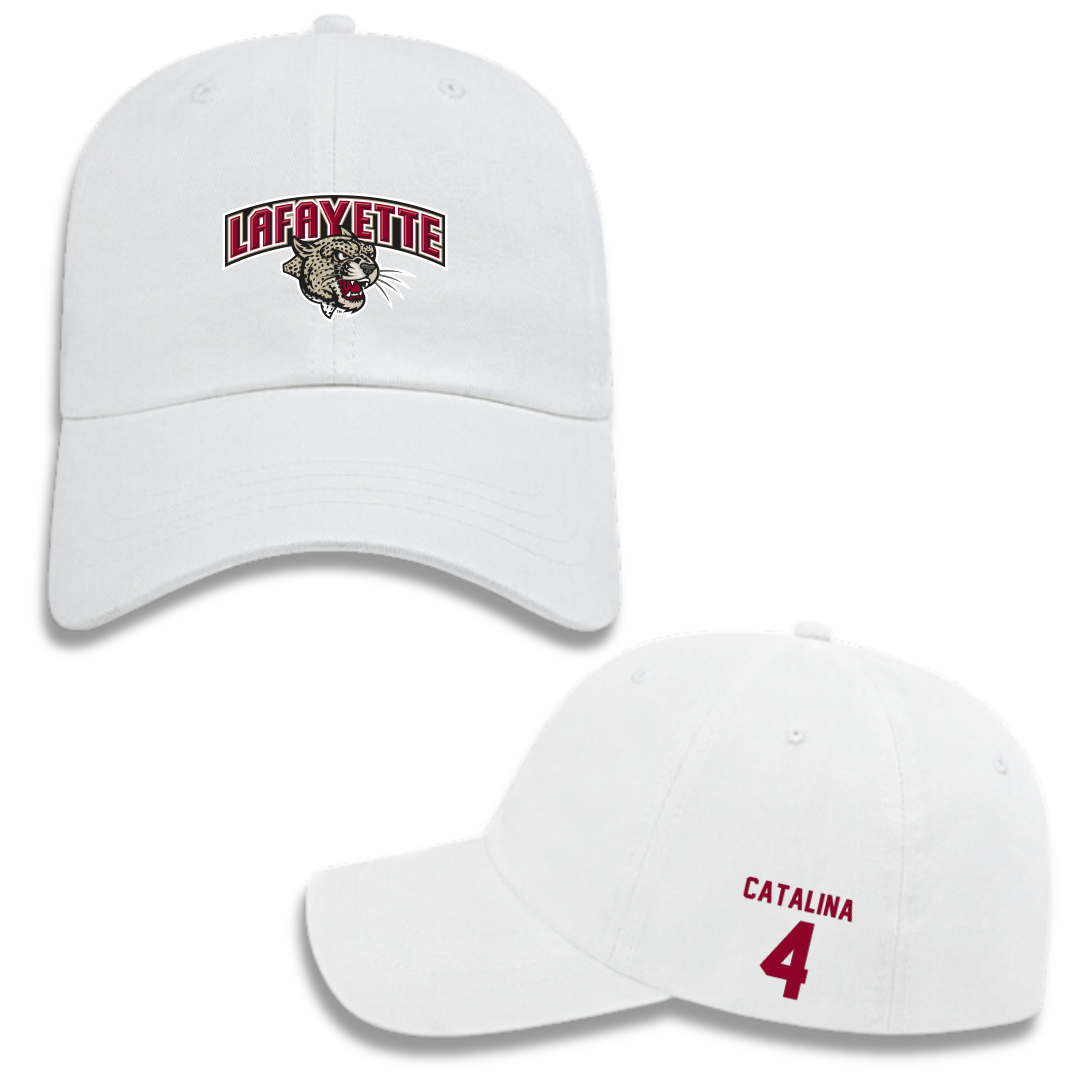 Lafayette College Softball White Hat - #4 Olivia Catalina
