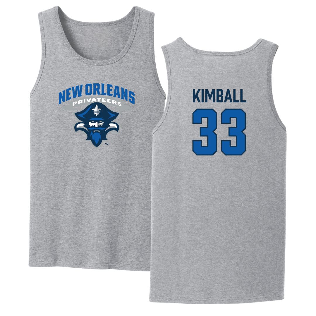 University of New Orleans Baseball Sport Gray Tank Top - #33 Carson Kimball