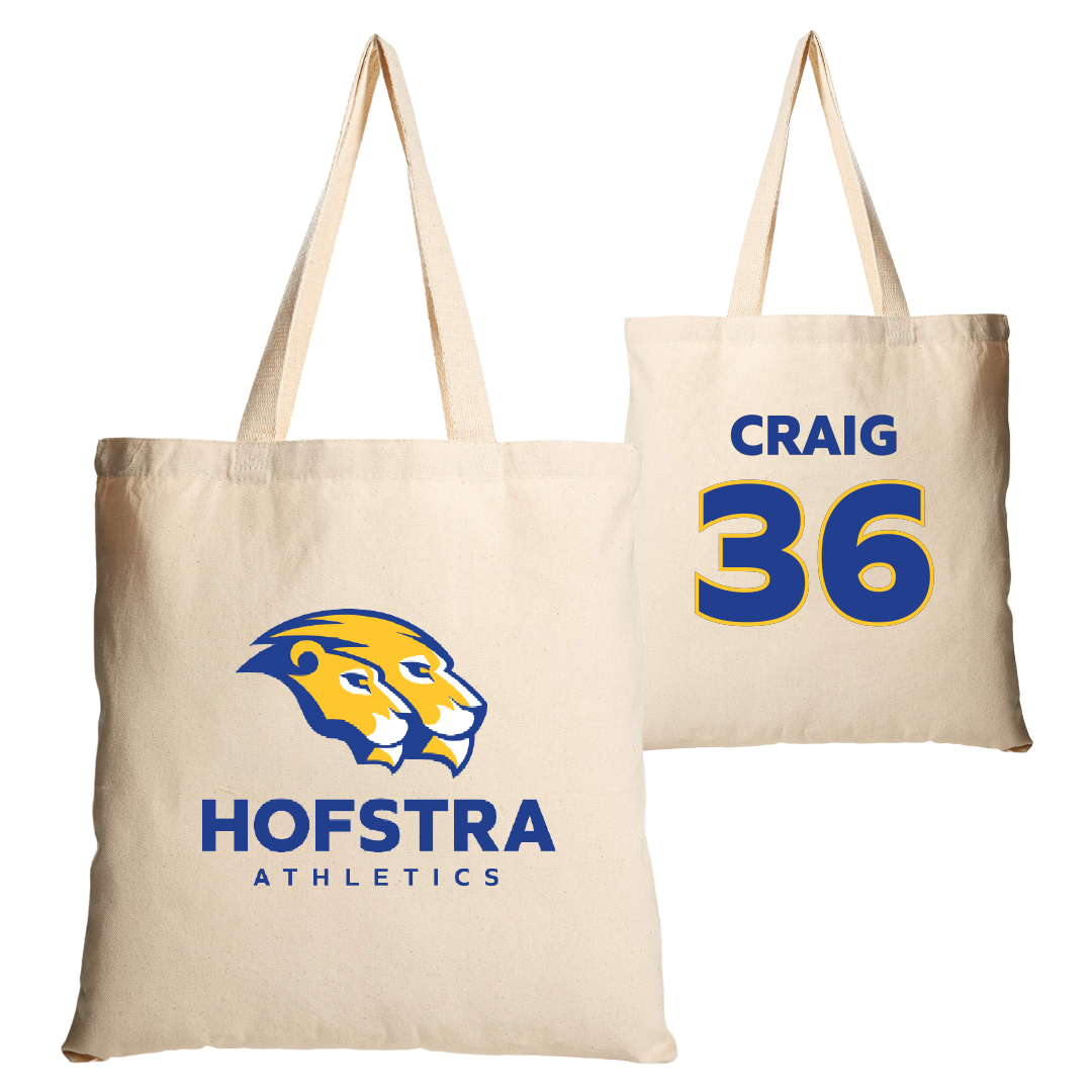 Hofstra University Baseball Tan Canvas Tote Bag - #36 Michael Craig