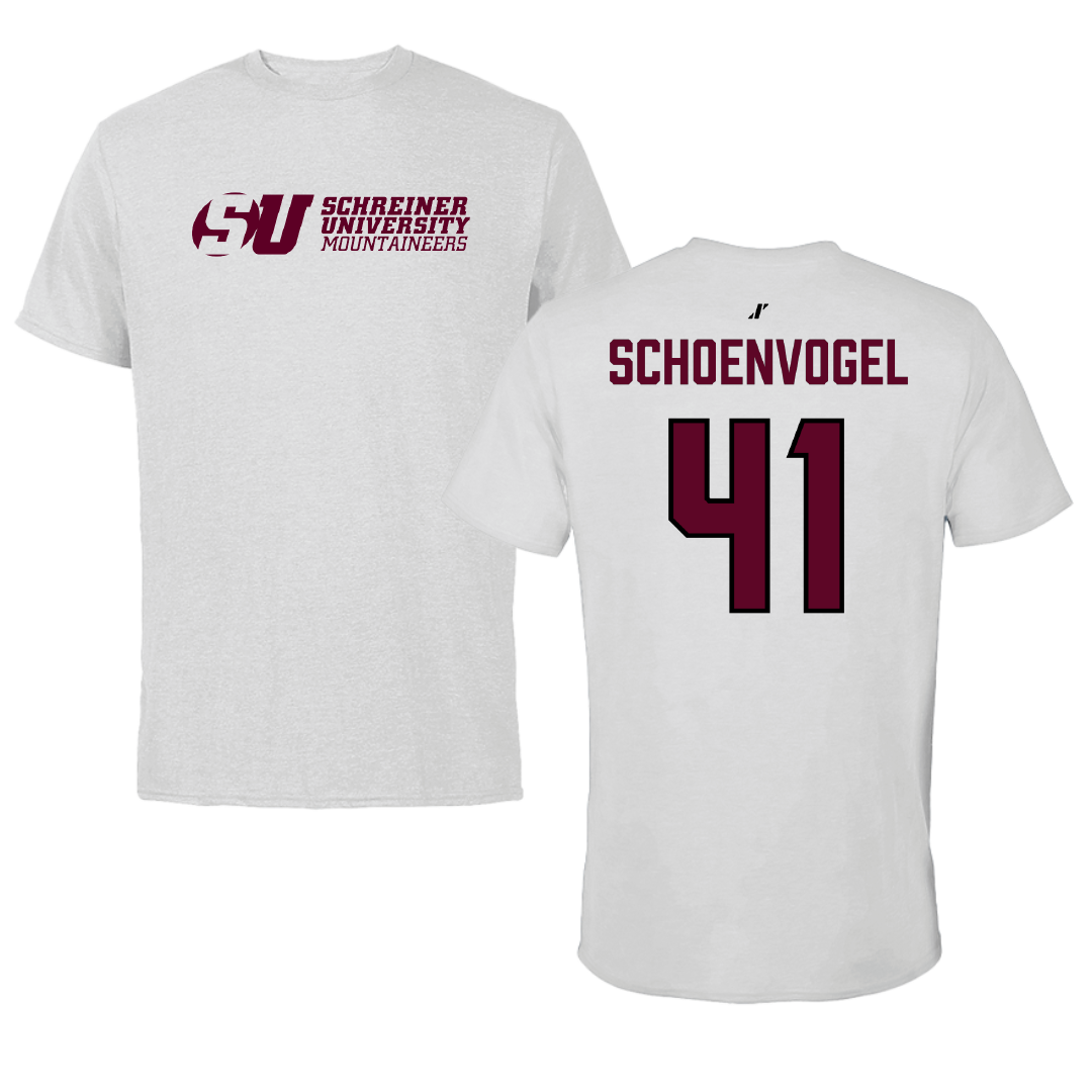 Schreiner University Baseball Light Gray Performance Tee - #41 Owen Schoenvogel