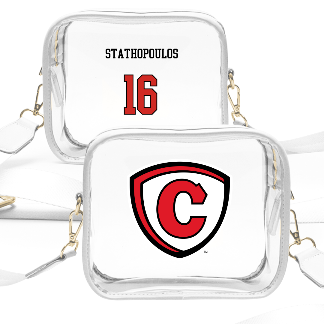Carthage College Baseball White Clear Stadium Bag - #16 Billy Stathopoulos
