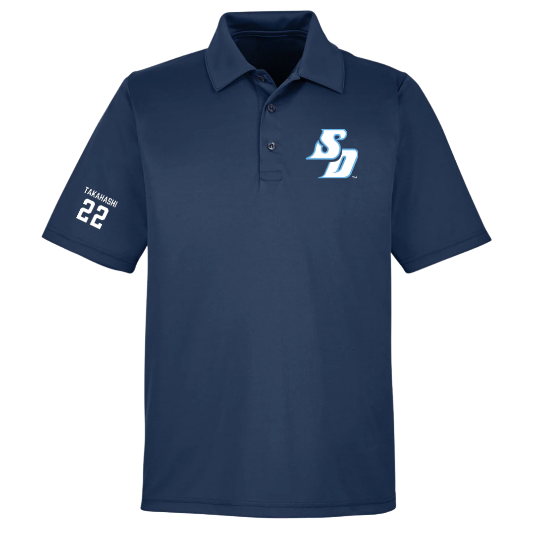 University of San Diego Football Navy Polo - #22 Yosei Takahashi