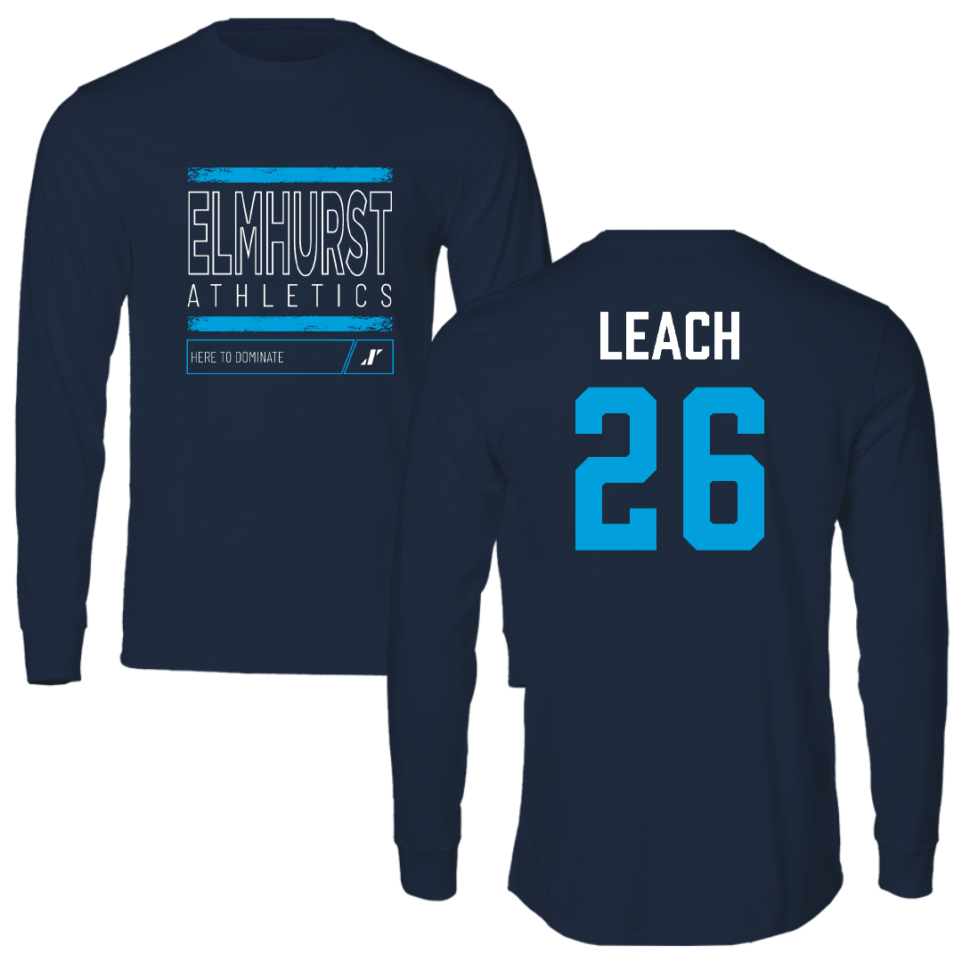 Elmhurst University Football Navy Dominate Long Sleeve - #26 Mason Leach