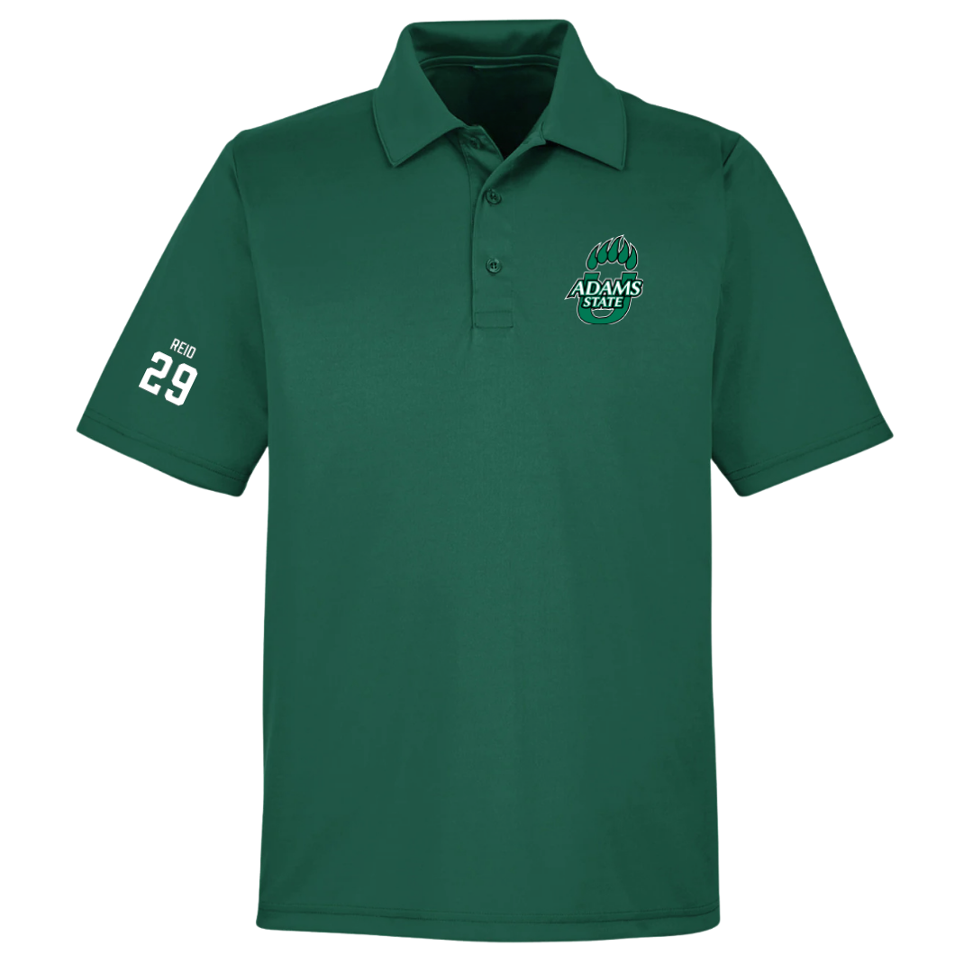 Adams State University Football Forest Green Polo - #29 Alex Reid