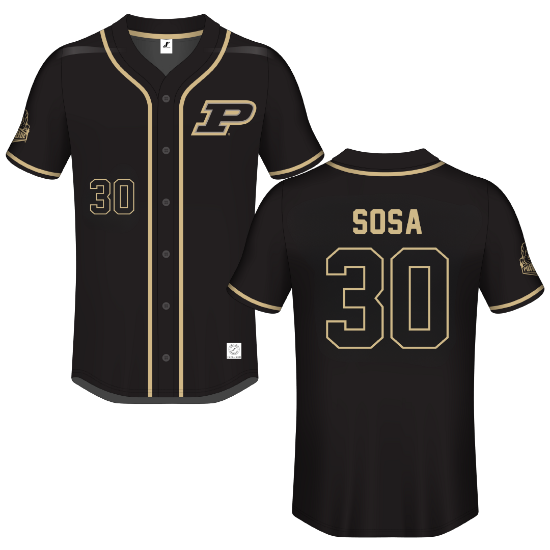 Purdue University Black Button-Down Jersey - #30 Gabriela Sosa