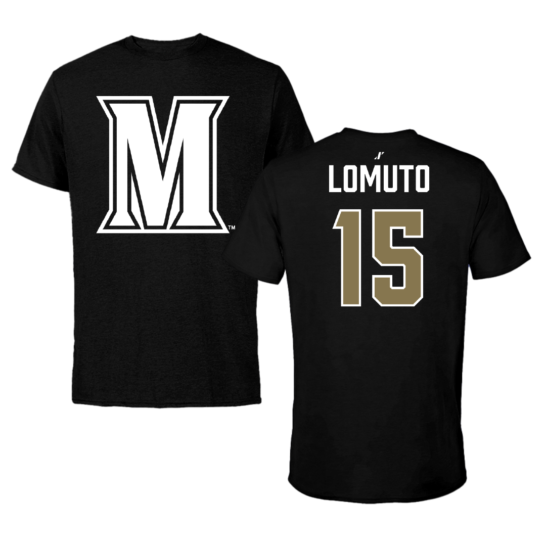 Mount St. Mary's University Rugby (W) Black Performance Tee - #15 Gaby Lomuto