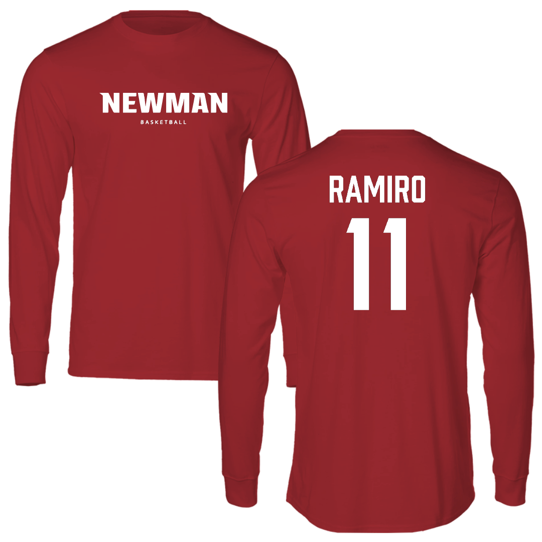 Newman University Basketball (W) Canvas Red Long Sleeve - #11 Anjolene Ramiro