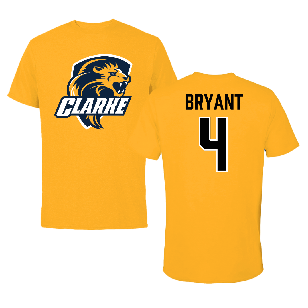 Clarke University Basketball (M) Gold Performance Tee - #4 Nick Bryant