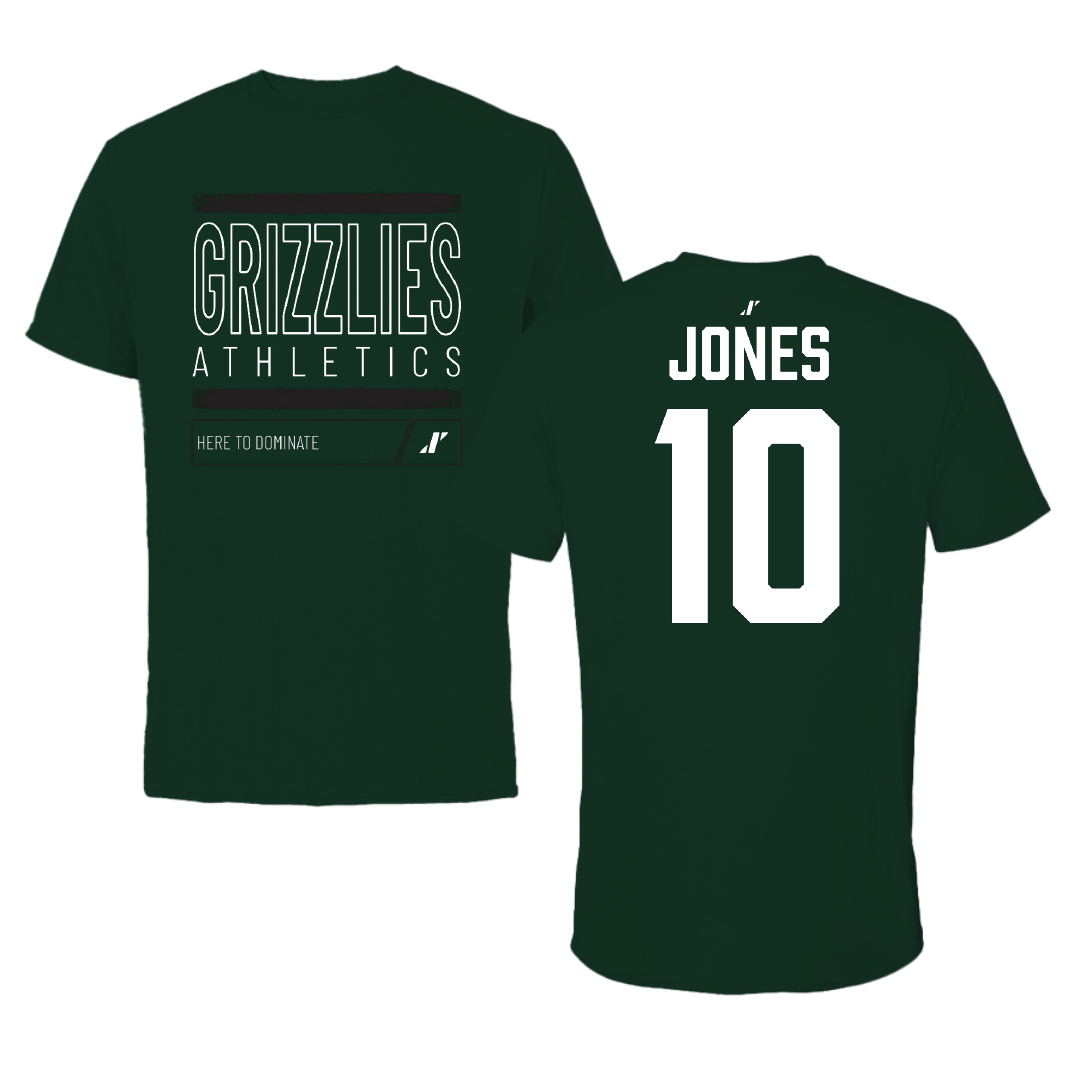 Adams State University Football Forest Green Dominate Tee - #10 Hayden Jones