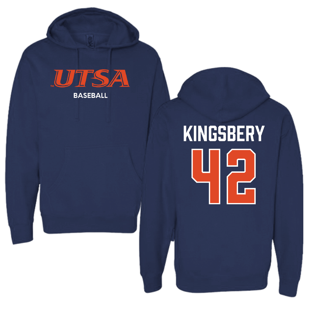University of Texas at San Antonio Baseball Navy Hoodie - #42 Fischer Kingsbery