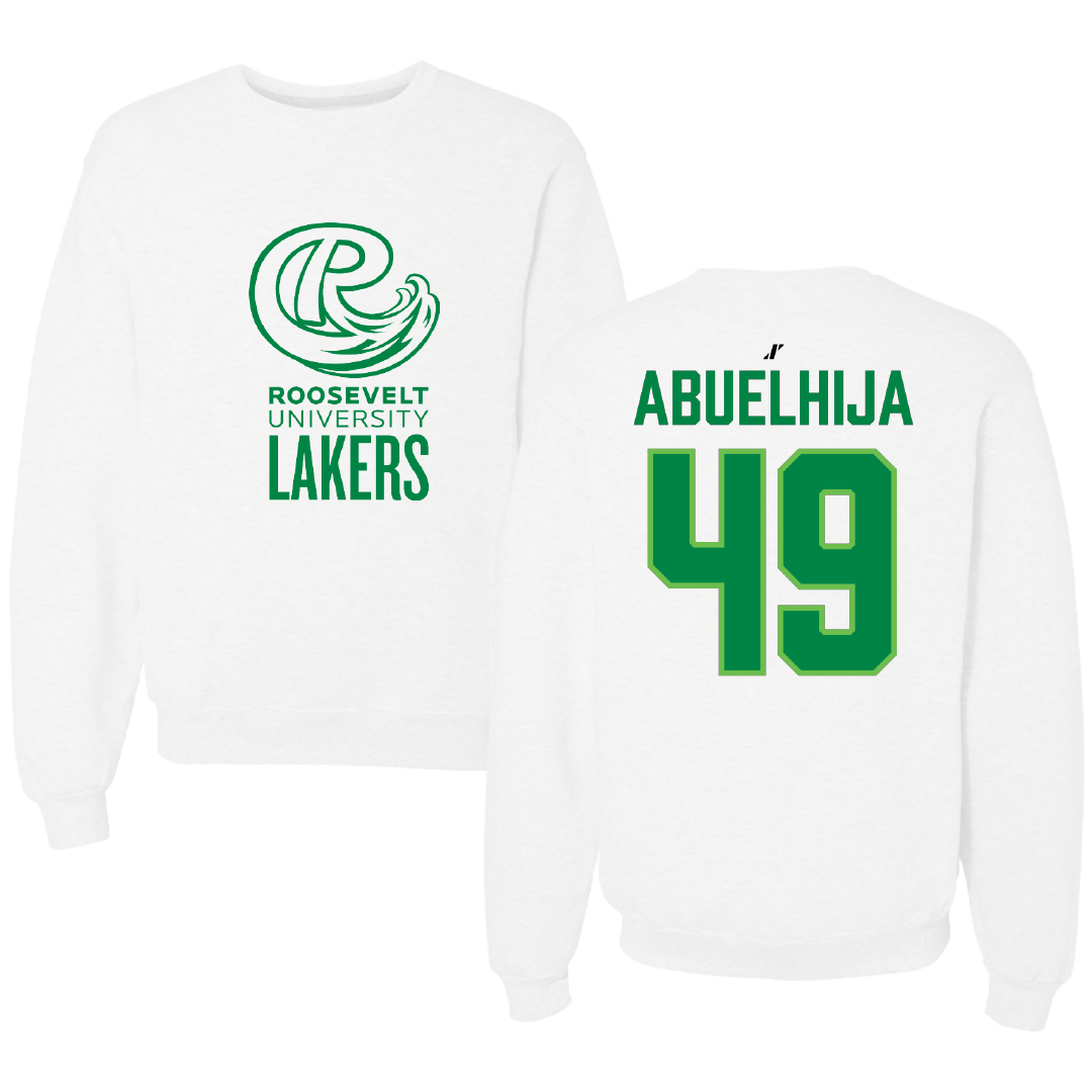 Roosevelt University Baseball White Crewneck - #49 Omar Abuelhija