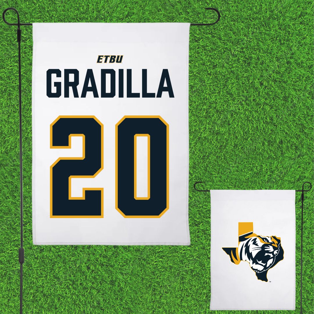 East Texas Baptist University Soccer (W) White Garden Flag - #20 Hannah Gradilla