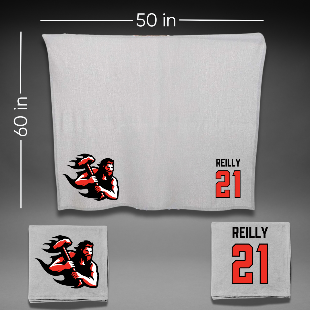 PennWest California Football Gray Blanket - #21 Jack Reilly