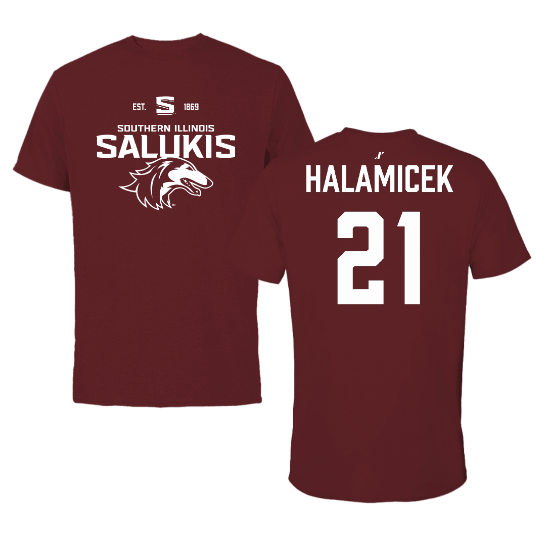 Southern Illinois University at Carbondale Baseball Maroon General Performance Tee - #21 Ryan Halamicek