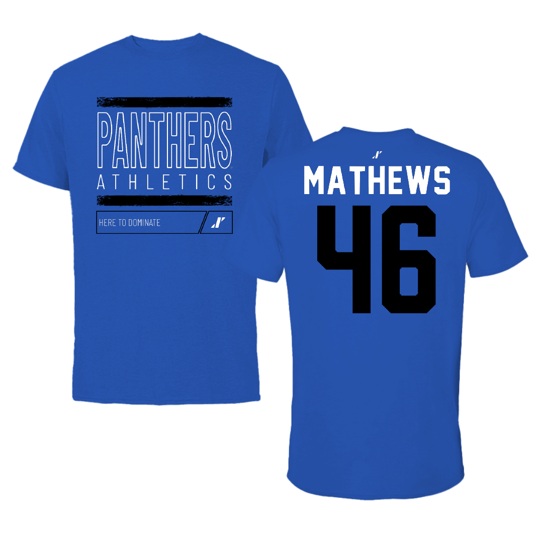 Georgia State University Football Blue Dominate Performance Tee - #46 Ian Mathews
