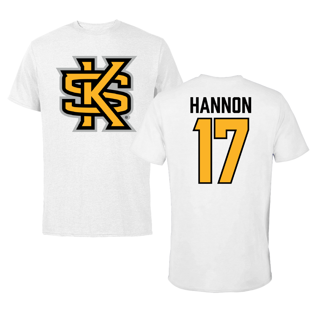 Kennesaw State University Lacrosse White Performance Tee - #17 Aria Hannon