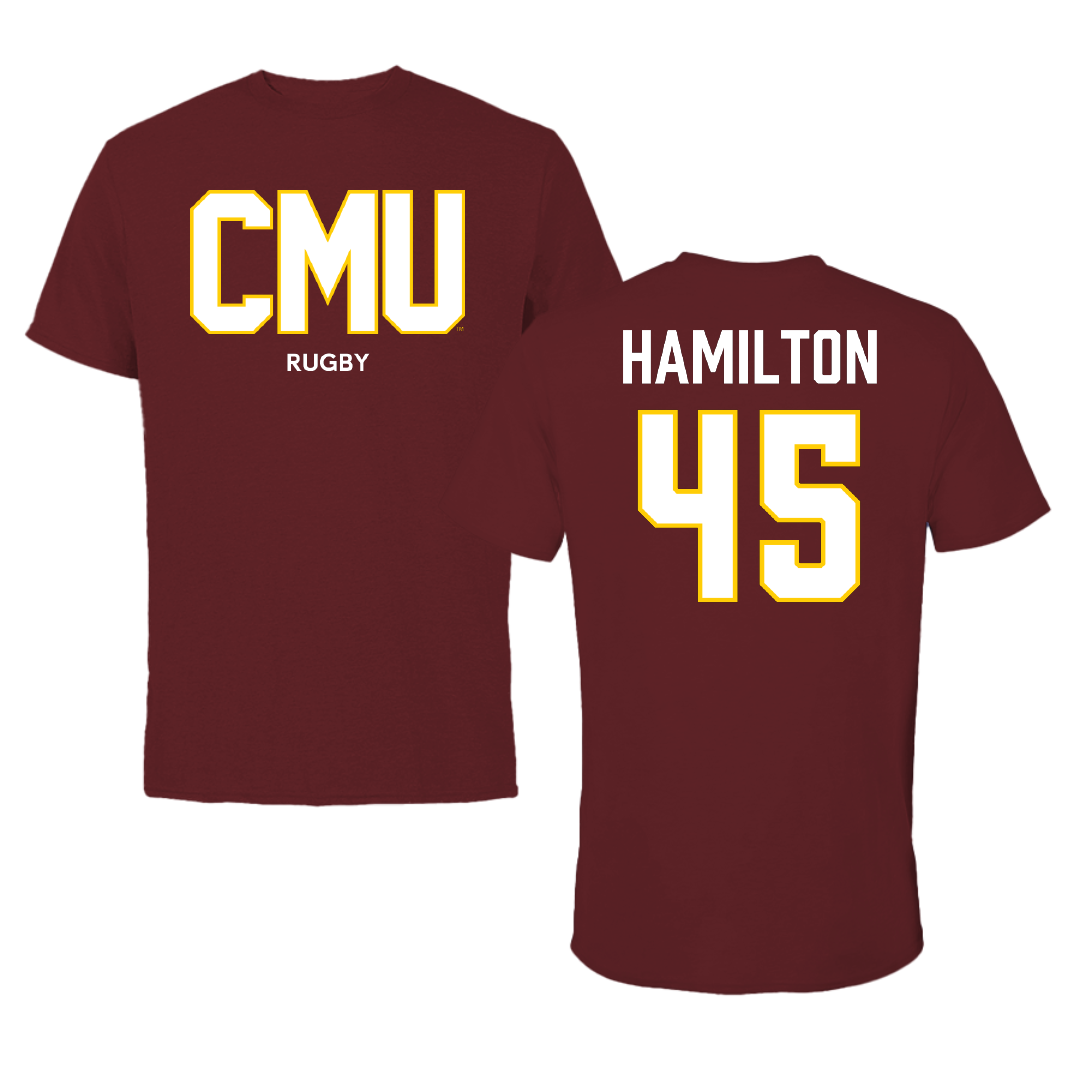 Colorado Mesa University Football Maroon Tee - #45 Hunter Hamilton