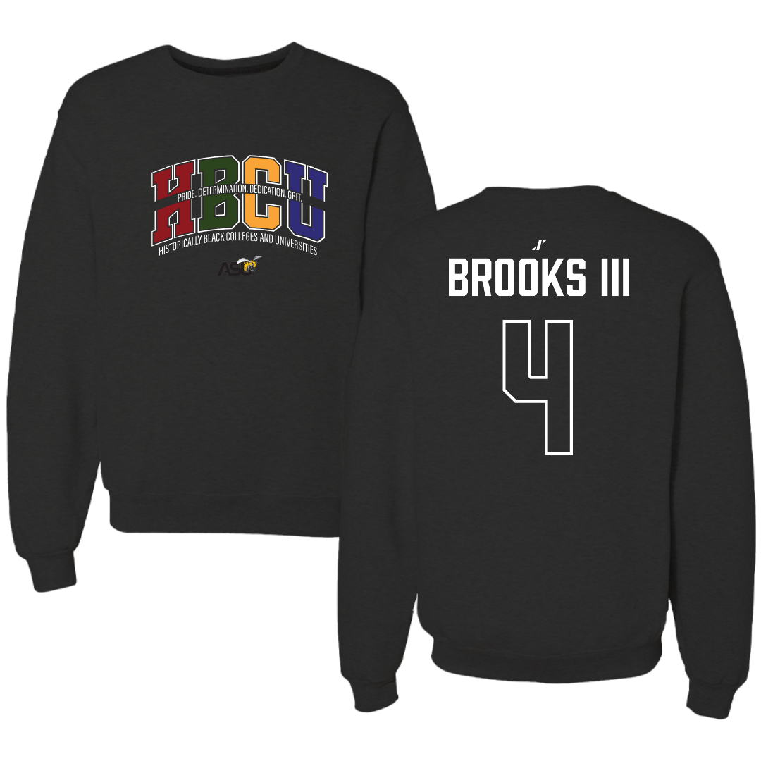 Alabama State University Baseball Black HBCU Crewneck - #4 Otis Brooks III
