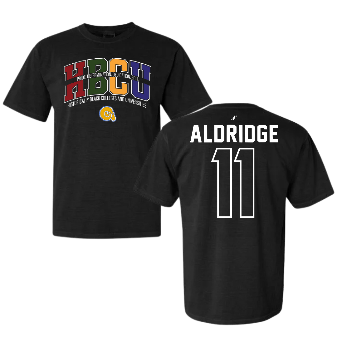 Albany State University Basketball Black HBCU Comfort Colors Tee - #11 Gshan Aldridge