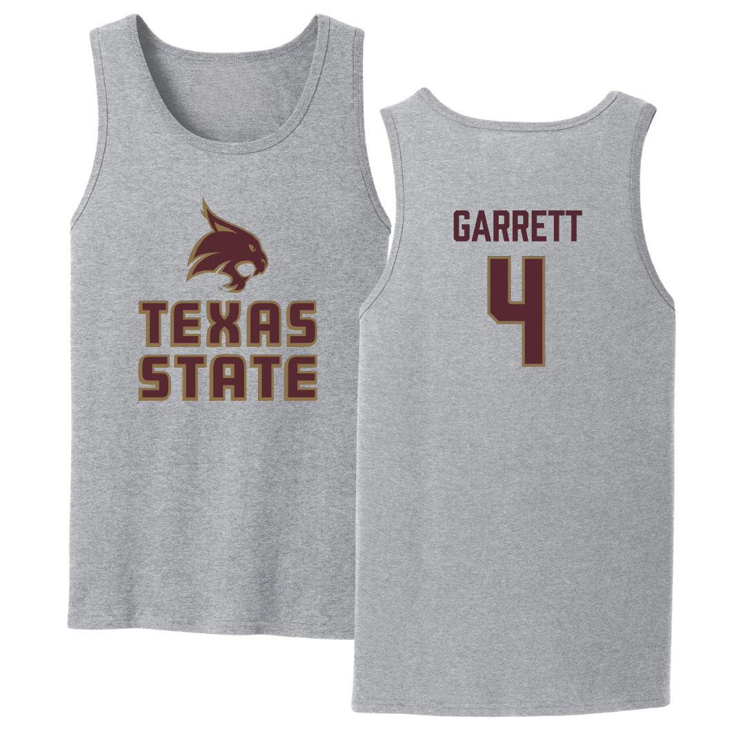 Texas State University Softball Sport Gray Tank Top - #4 Mayson Garrett