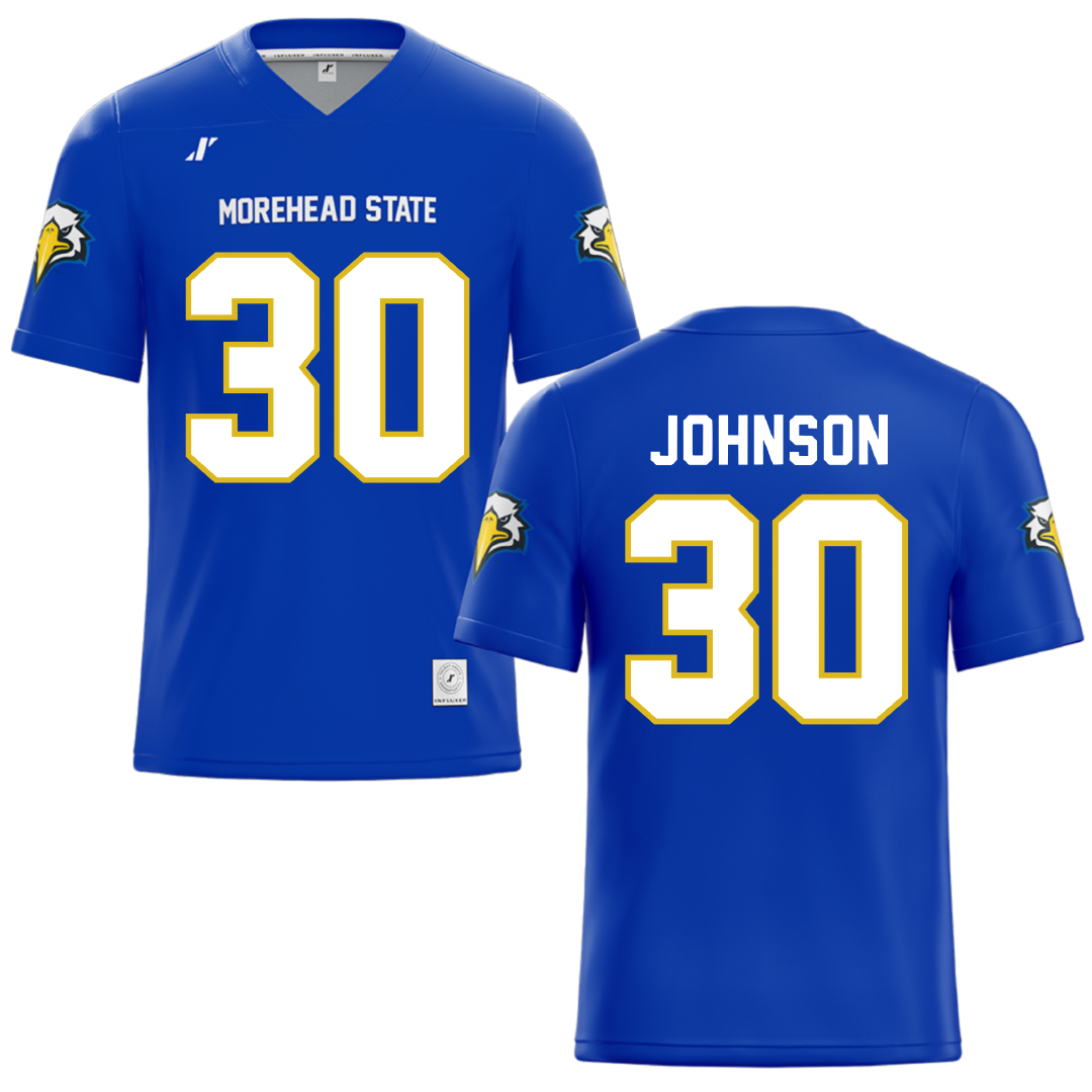 Morehead State University Blue Football Jersey - #30 Chris Johnson