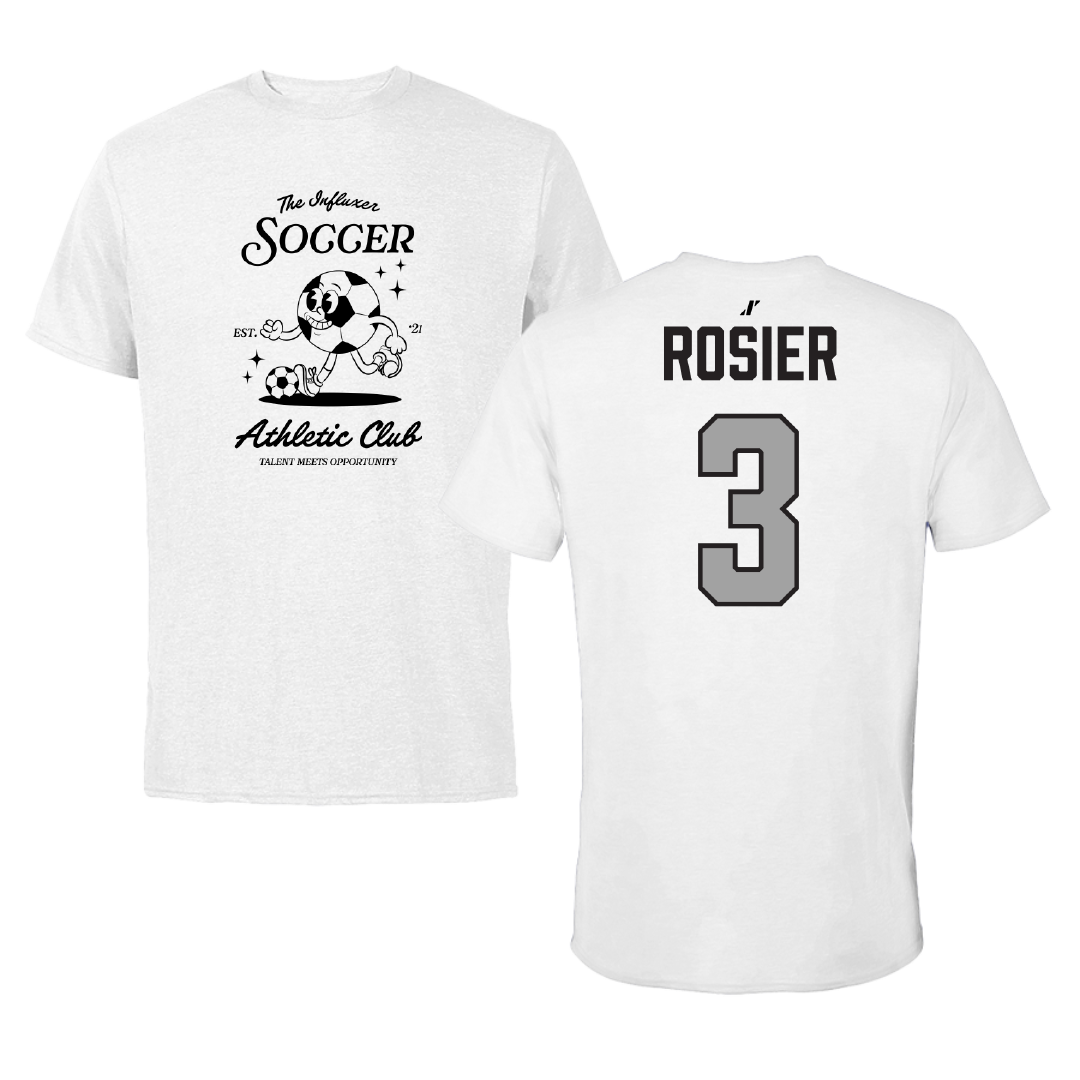 Soccer (W) White Influxer Athletic Club Tee - #3 Taylor Rosier