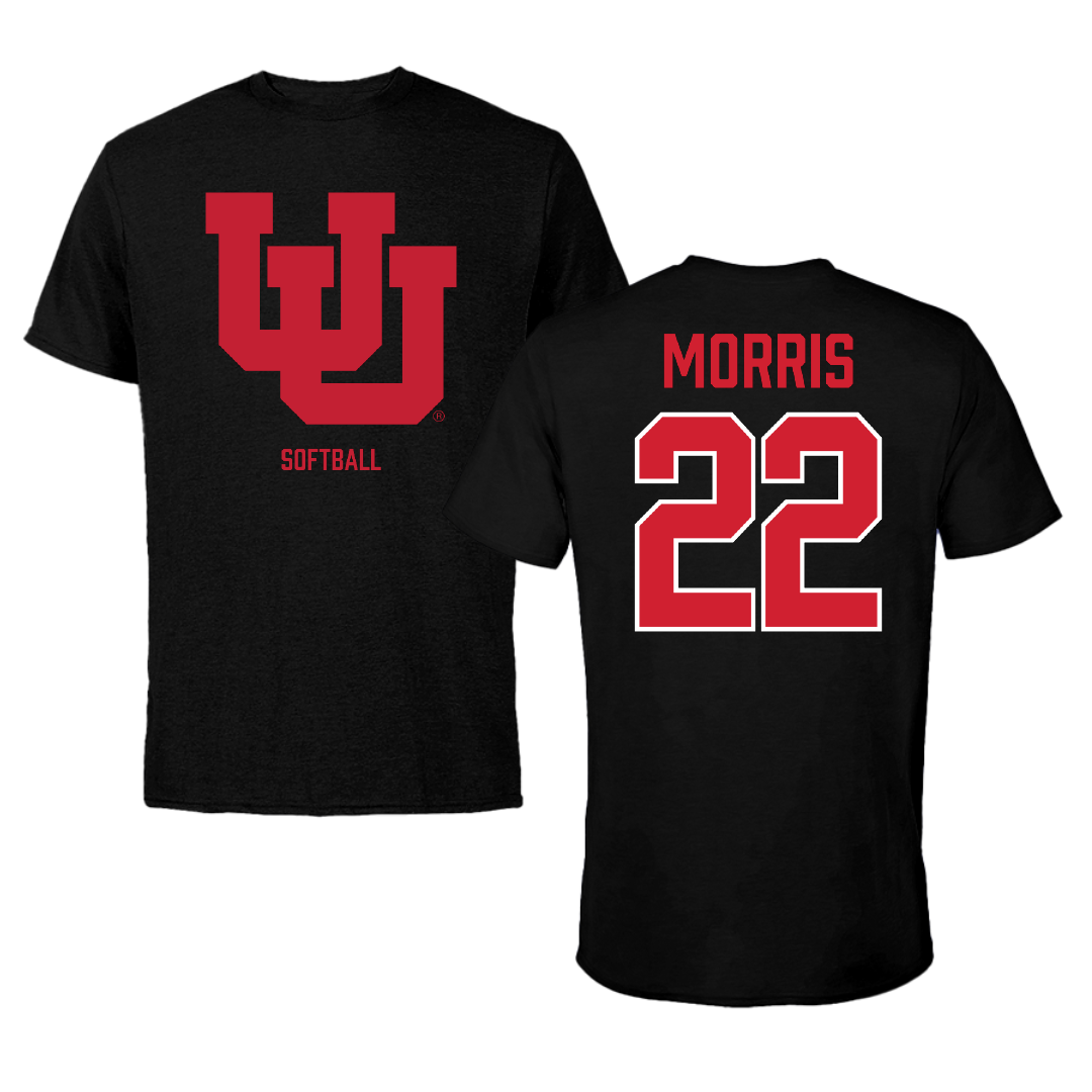 University of Utah Softball Black Performance Tee - #22 Halle Morris