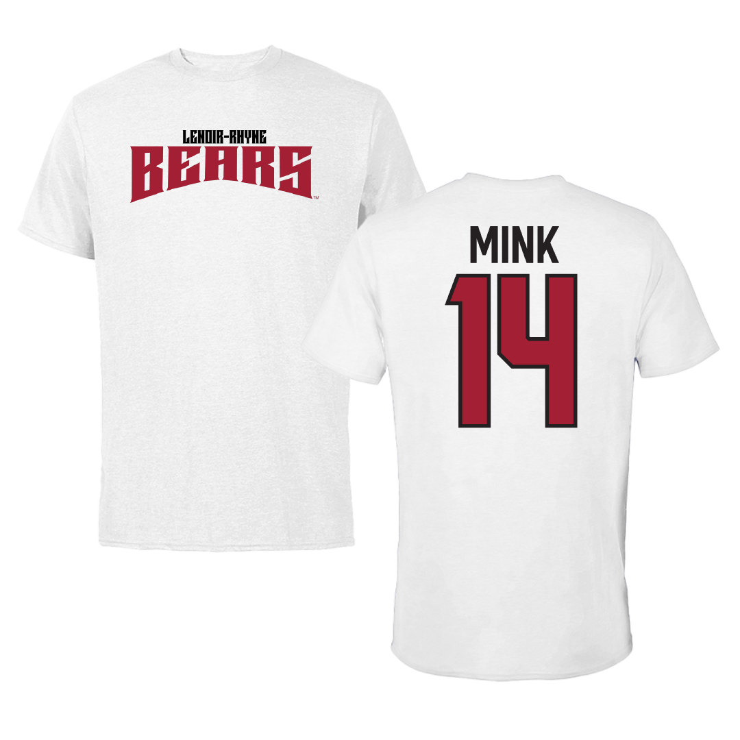 Lenoir-Rhyne University Lacrosse White Classic Performance Tee - #14 Johnny Mink