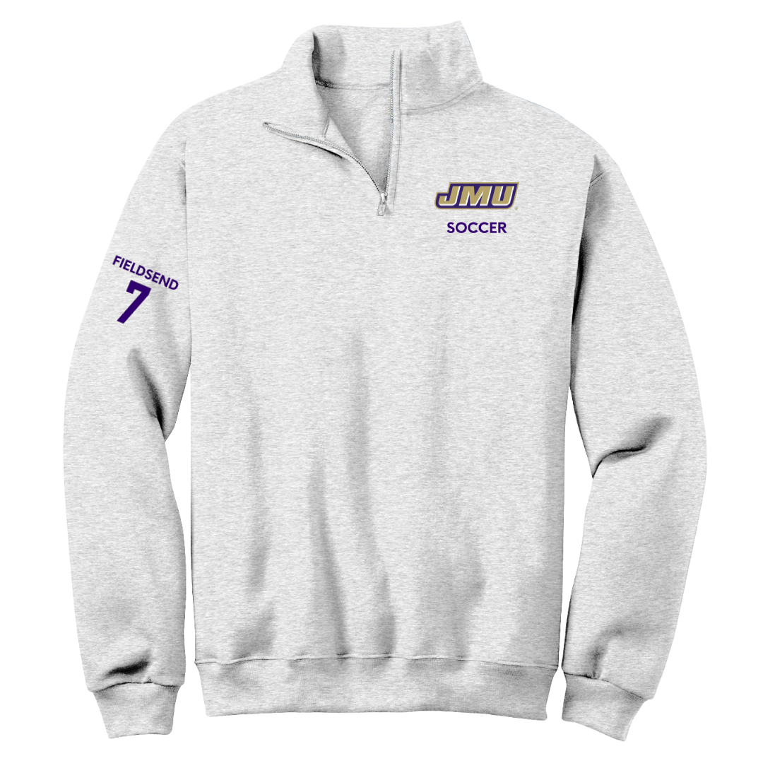 James Madison University Soccer (W) Light Gray Quarter-Zip - #7 Jeanette Fieldsend