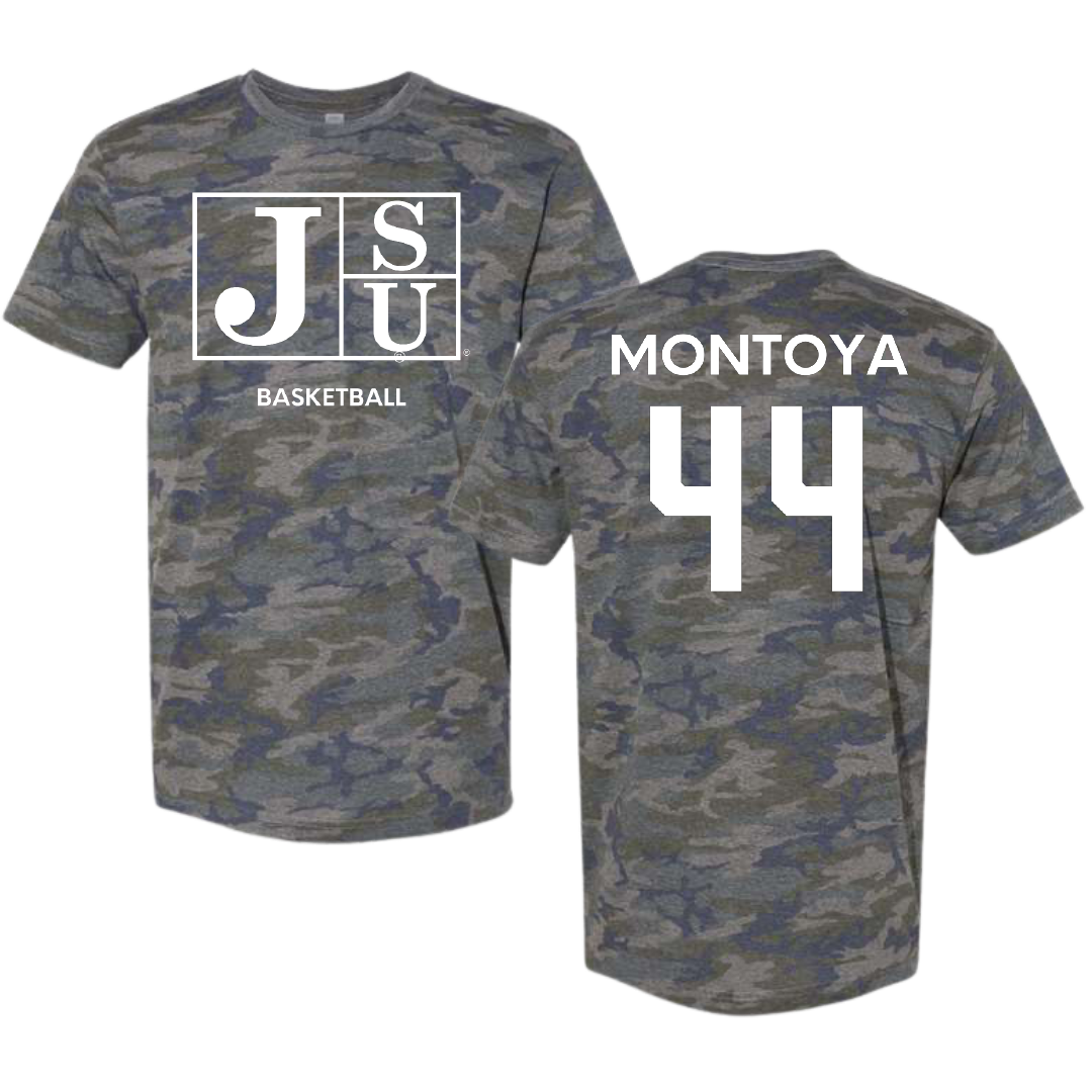 Jackson State University Basketball (W) Vintage Camo Tee - #44 Shalance Montoya