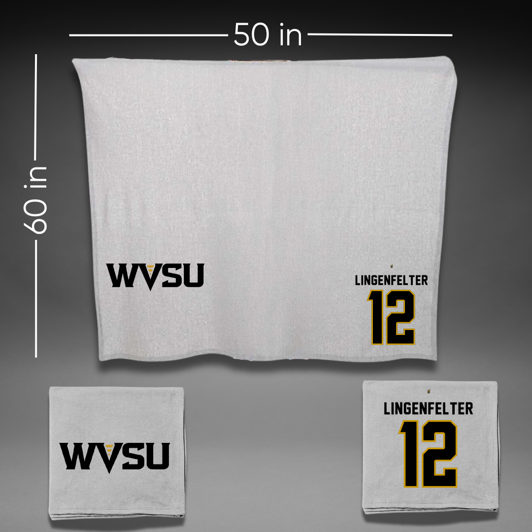 West Virginia State University Baseball Gray Blanket - #12 Logan Lingenfelter
