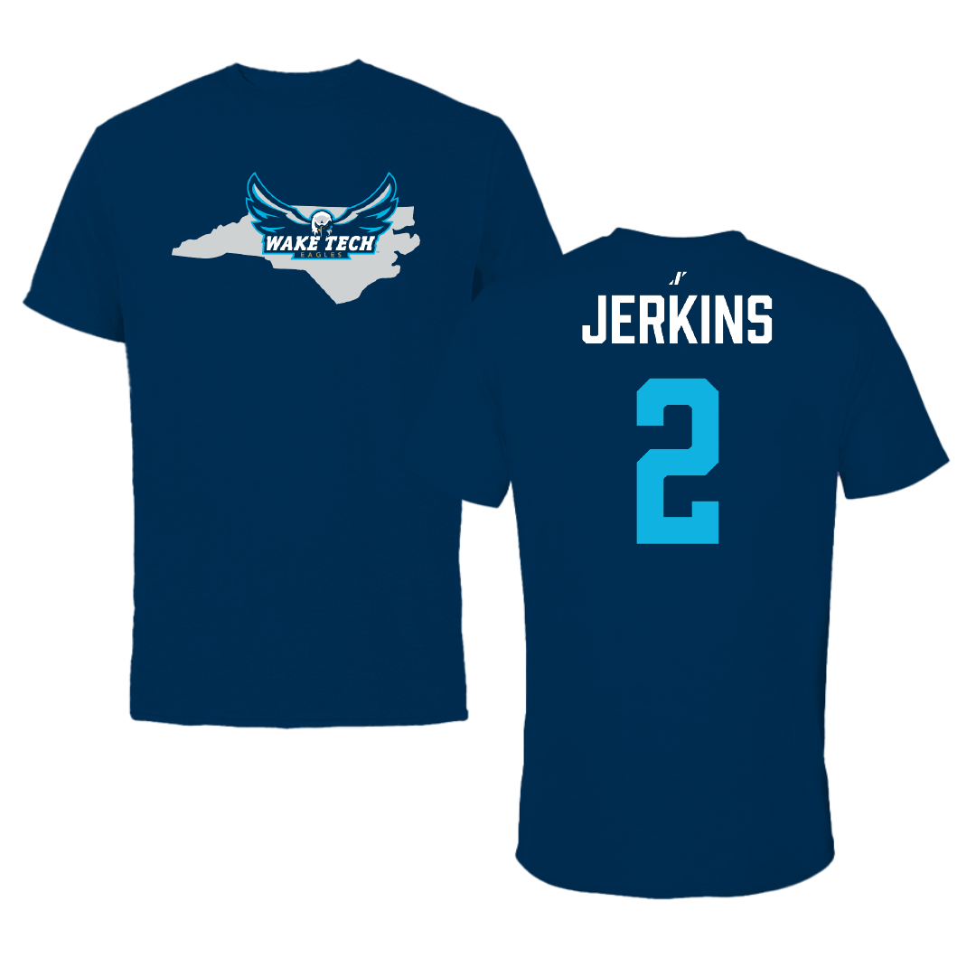 Wake Tech Community College Basketball (W) Navy State Tee - #2 Hannah Jerkins