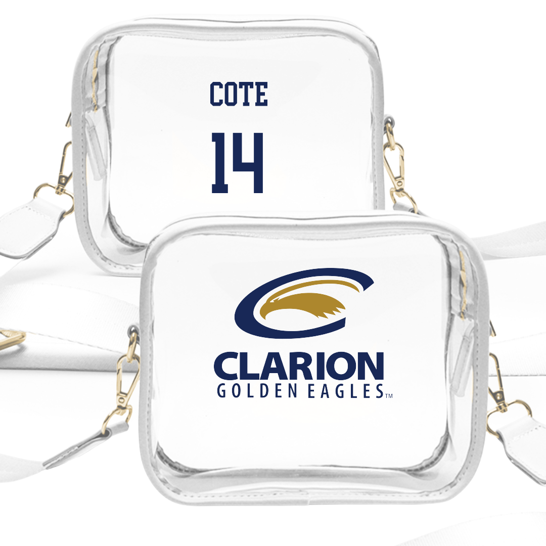 PennWest Clarion Basketball (M) White Clear Stadium Bag - #14 Gavin Cote
