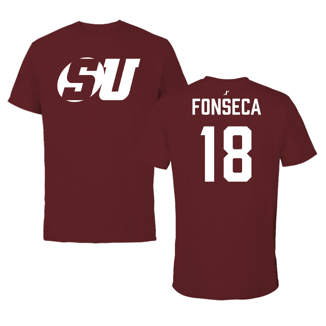 Schreiner University Soccer (M) Maroon Tee - #18 Brandon Fonseca