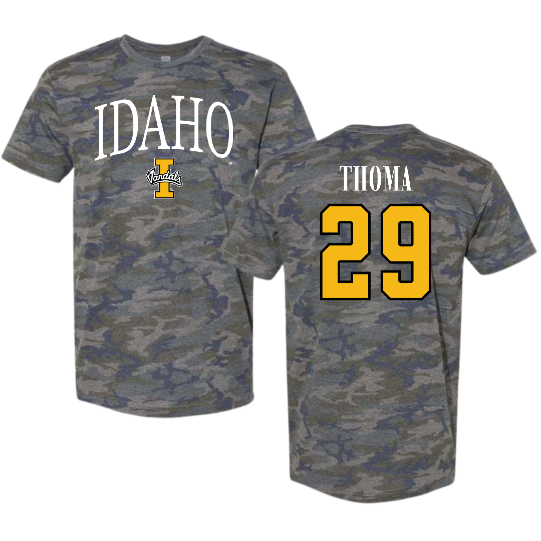 University of Idaho Soccer Vintage Camo Tee - #29 Isabelle Thoma