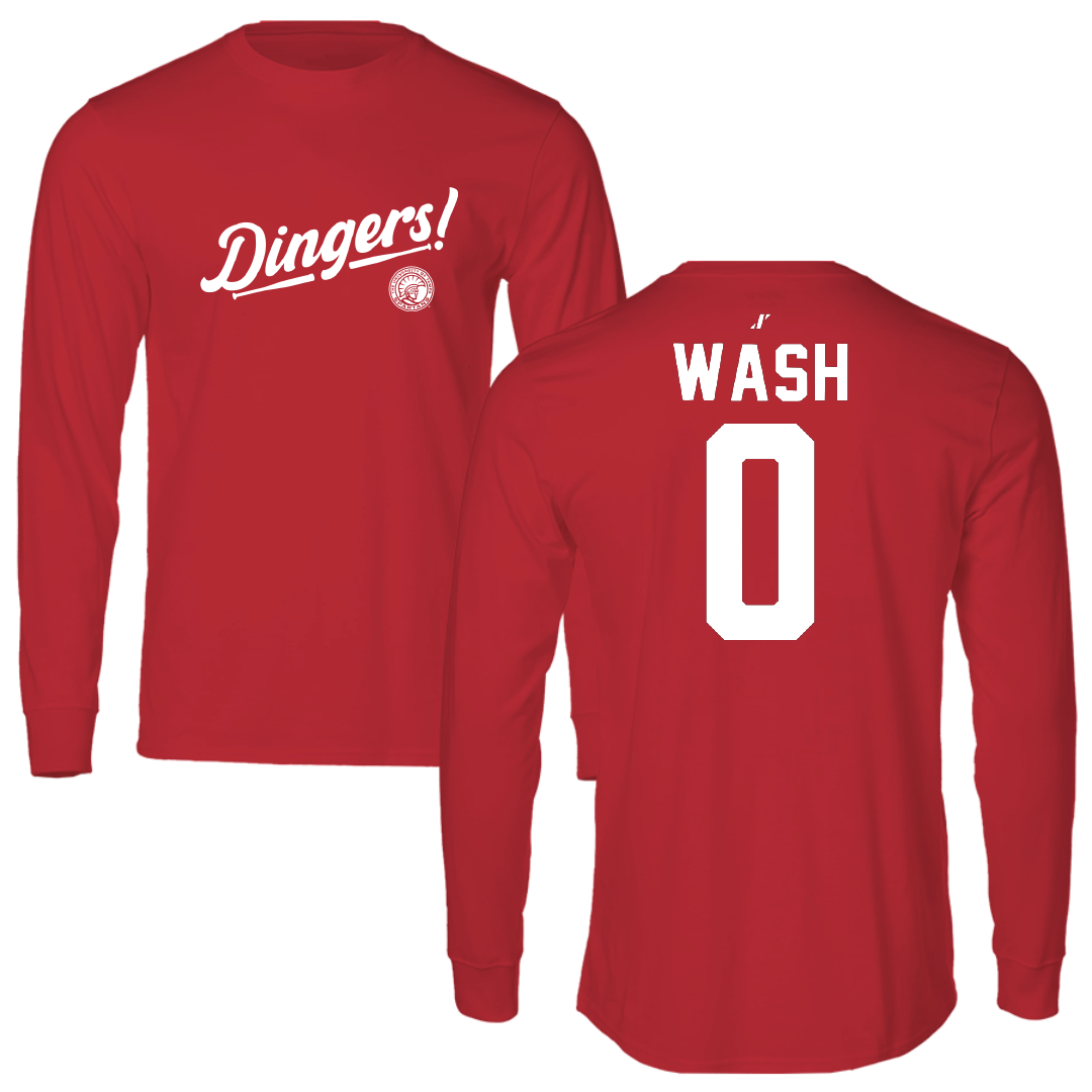 University of Tampa Baseball Red Dingers Long Sleeve - #0 Logan Wash