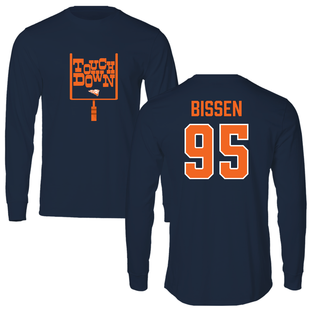Carroll University Football Navy Touchdown Long Sleeve - #95 Demetrius Bissen