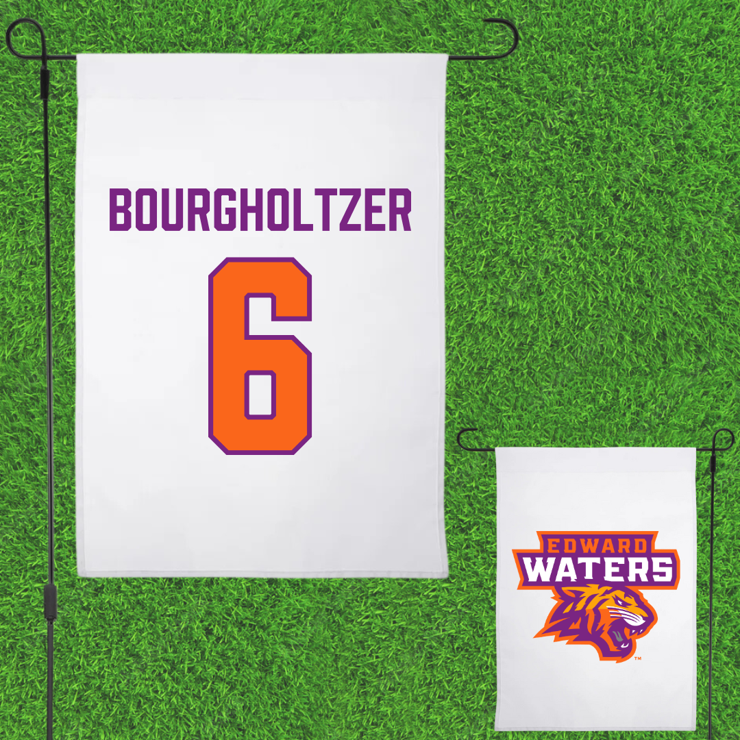 Edward Waters University Softball White Garden Flag - #6 Macie Bourgholtzer