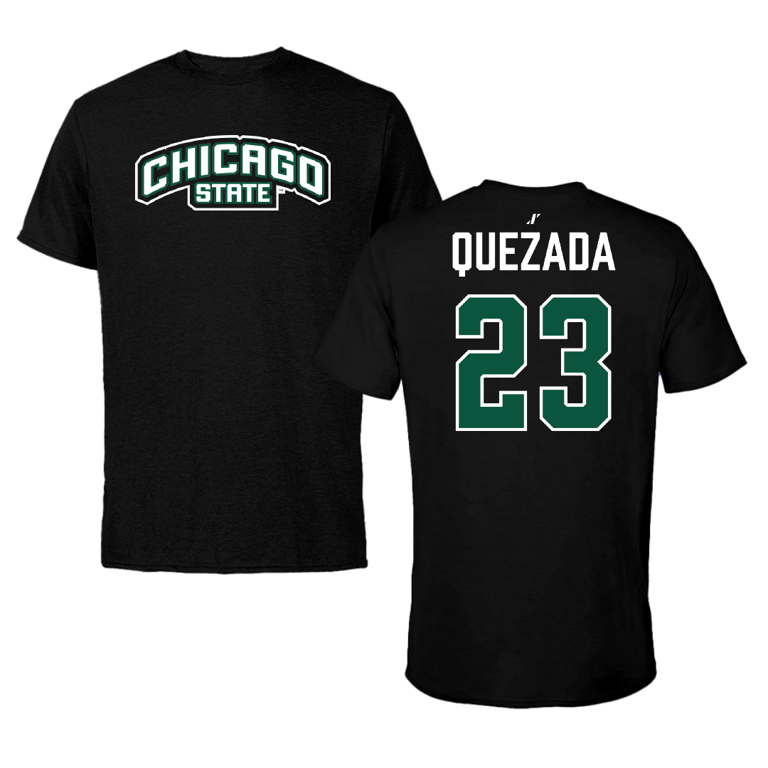 Chicago State University Soccer Black Tee - #23 Jayden Quezada