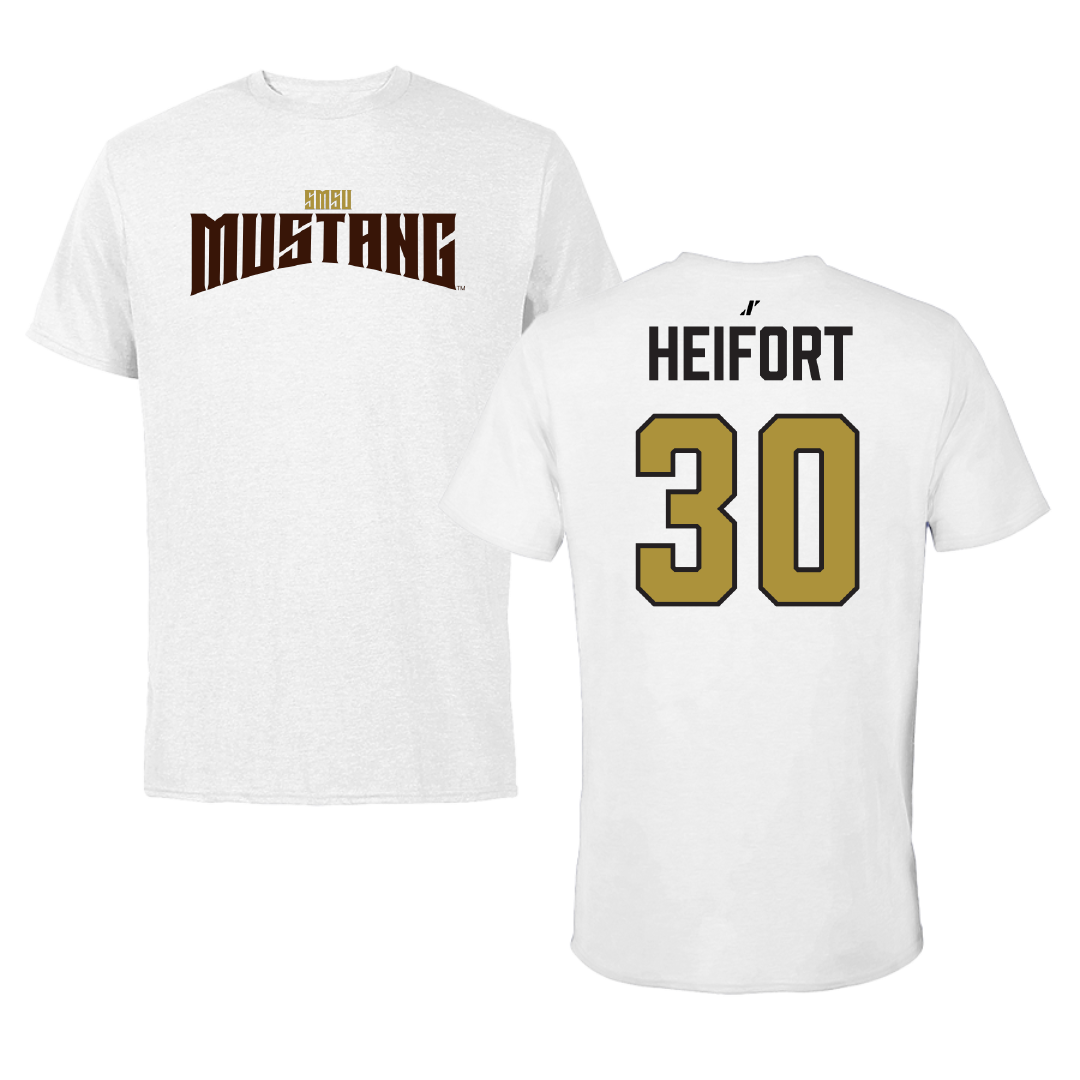 Southwest Minnesota State University Baseball White Classic Performance Tee - #30 Tommy Heifort